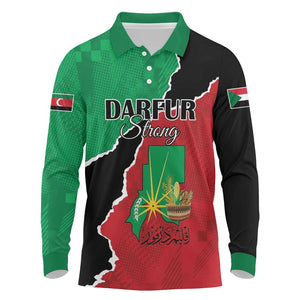 Darfur Sudan Personalized Long Sleeve Polo Shirt Be Strong - African Pride