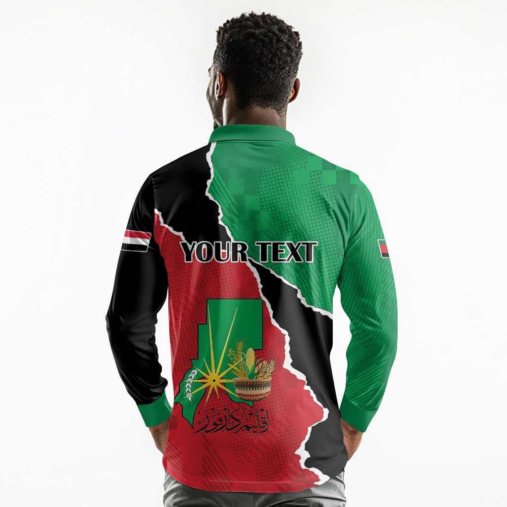 Darfur Sudan Personalized Long Sleeve Polo Shirt Be Strong - African Pride