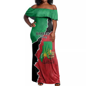 Darfur Sudan Personalized Off Shoulder Maxi Dress Be Strong - African Pride