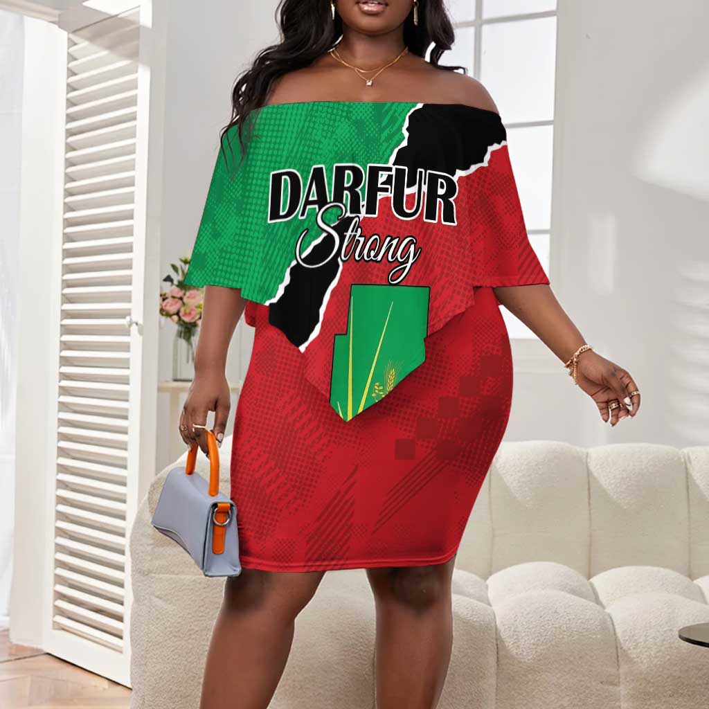 Darfur Sudan Personalized Off Shoulder Short Dress Be Strong - African Pride