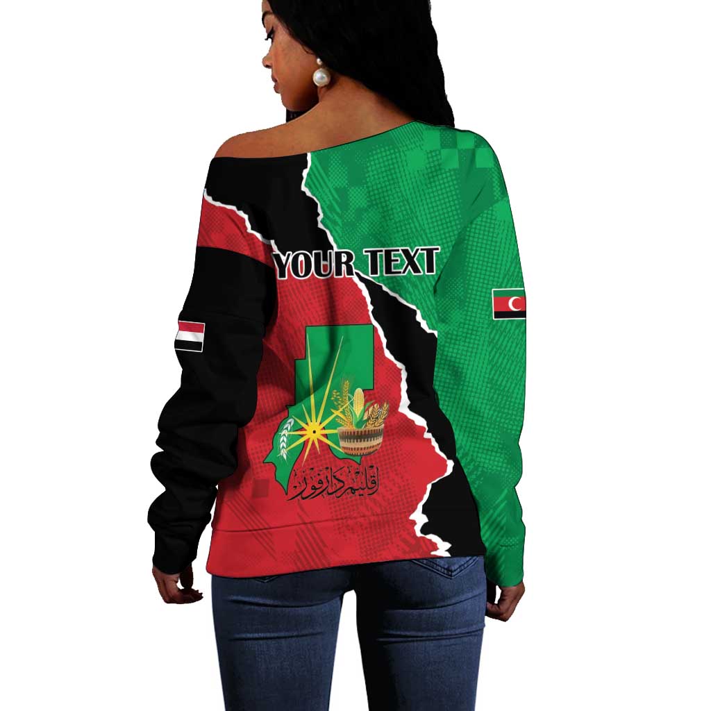 Darfur Sudan Personalized Off Shoulder Sweater Be Strong - African Pride