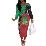 Darfur Sudan Personalized Off The Shoulder Long Sleeve Dress Be Strong - African Pride