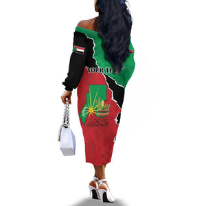 Darfur Sudan Personalized Off The Shoulder Long Sleeve Dress Be Strong - African Pride