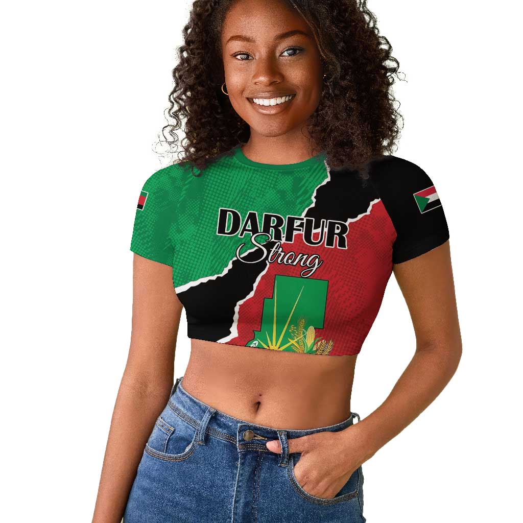 Darfur Sudan Personalized Raglan Cropped T shirt Be Strong - African Pride