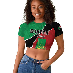 Darfur Sudan Personalized Raglan Cropped T shirt Be Strong - African Pride