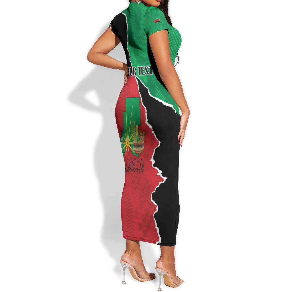 Darfur Sudan Personalized Short Sleeve Bodycon Dress Be Strong - African Pride