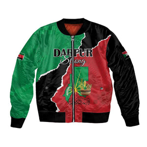 Darfur Sudan Personalized Sleeve Zip Bomber Jacket Be Strong - African Pride