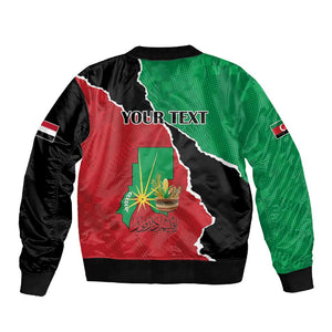 Darfur Sudan Personalized Sleeve Zip Bomber Jacket Be Strong - African Pride