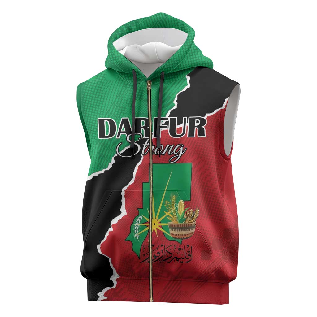 Darfur Sudan Personalized Sleeveless Zip Hoodie Be Strong - African Pride