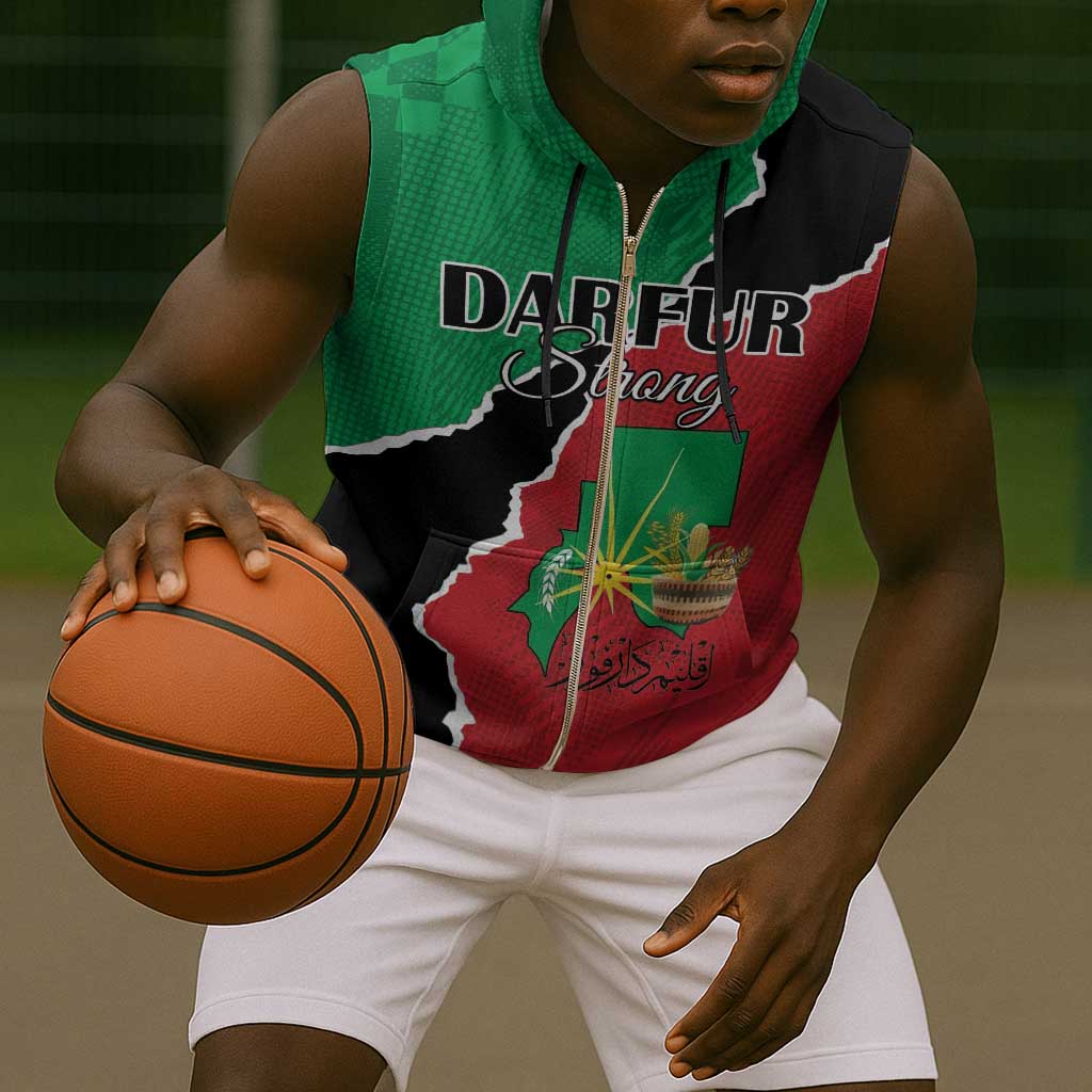 Darfur Sudan Personalized Sleeveless Zip Hoodie Be Strong - African Pride