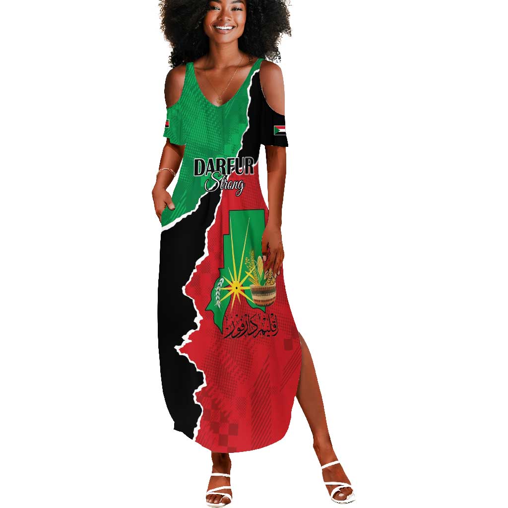 Darfur Sudan Personalized Summer Maxi Dress Be Strong - African Pride