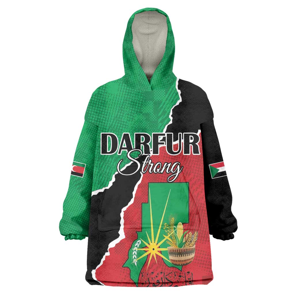 Darfur Sudan Personalized Wearable Blanket Hoodie Be Strong - African Pride