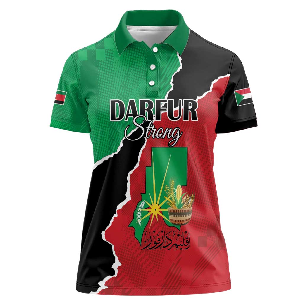 Darfur Sudan Personalized Women Polo Shirt Be Strong - African Pride