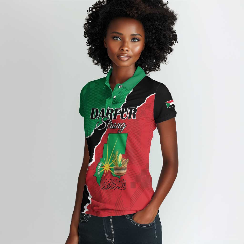 Darfur Sudan Personalized Women Polo Shirt Be Strong - African Pride