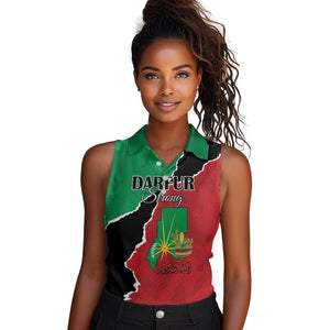 Darfur Sudan Personalized Women Sleeveless Polo Shirt Be Strong - African Pride