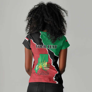 Darfur Sudan Personalized Women V-Neck T-Shirt Be Strong - African Pride