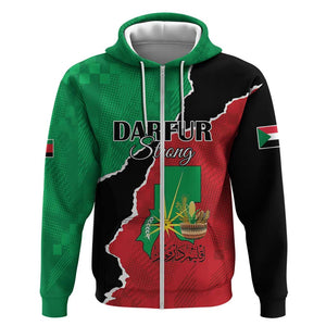 Darfur Sudan Personalized Zip Hoodie Be Strong - African Pride