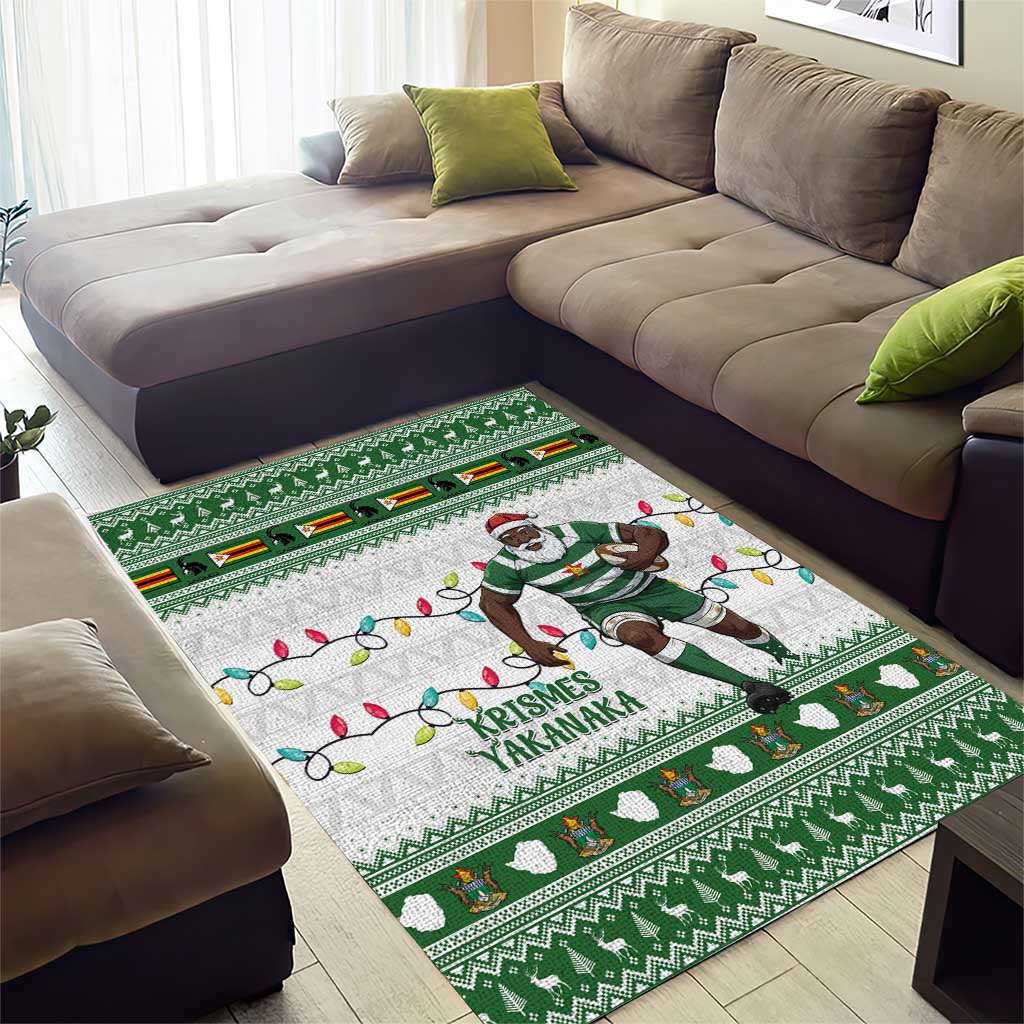 Afro Christmas Rugby Zimbabwe Area Rug The Sables Krismes Yakanaka - African Pride