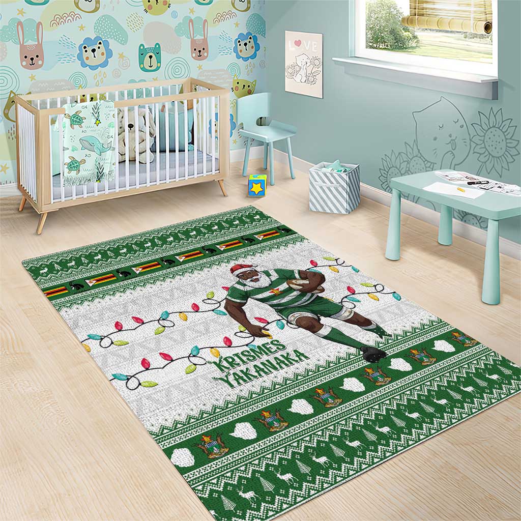 Afro Christmas Rugby Zimbabwe Area Rug The Sables Krismes Yakanaka - African Pride