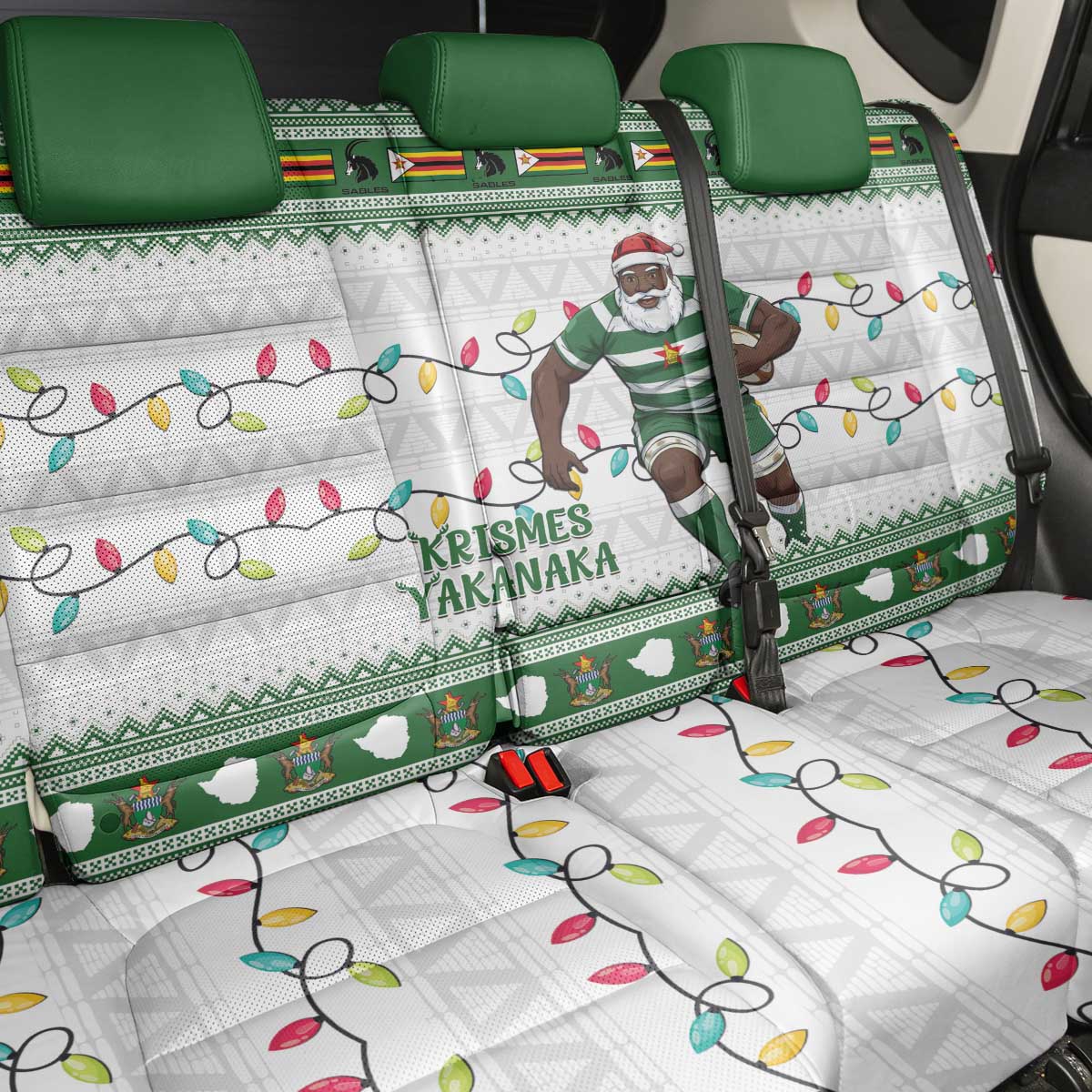 Afro Christmas Rugby Zimbabwe Back Car Seat Cover The Sables Krismes Yakanaka - African Pride