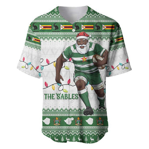 Afro Christmas Rugby Zimbabwe Baseball Jersey The Sables Krismes Yakanaka - African Pride