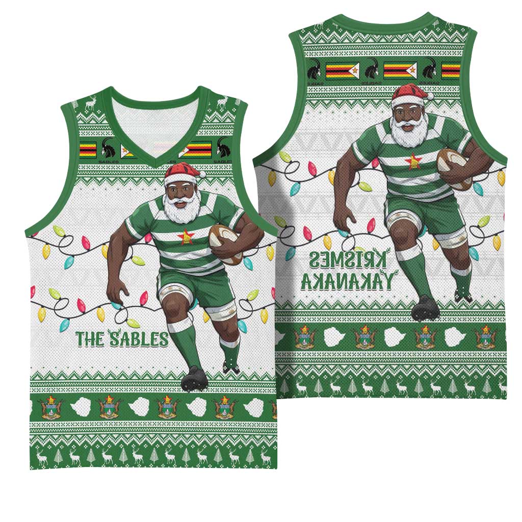 Afro Christmas Rugby Zimbabwe Basketball Jersey The Sables Krismes Yakanaka - African Pride