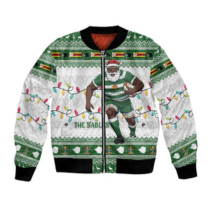 Afro Christmas Rugby Zimbabwe Bomber Jacket The Sables Krismes Yakanaka - African Pride