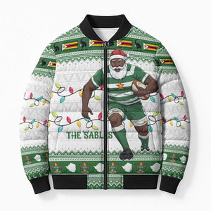 Zimbabwe Rugby Christmas Bomber Puffer Jacket The Sables Krismes Yakanaka