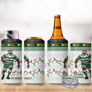 Afro Christmas Rugby Zimbabwe 4 in 1 Can Cooler Tumbler The Sables Krismes Yakanaka - African Pride