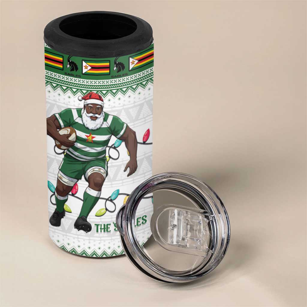 Afro Christmas Rugby Zimbabwe 4 in 1 Can Cooler Tumbler The Sables Krismes Yakanaka - African Pride