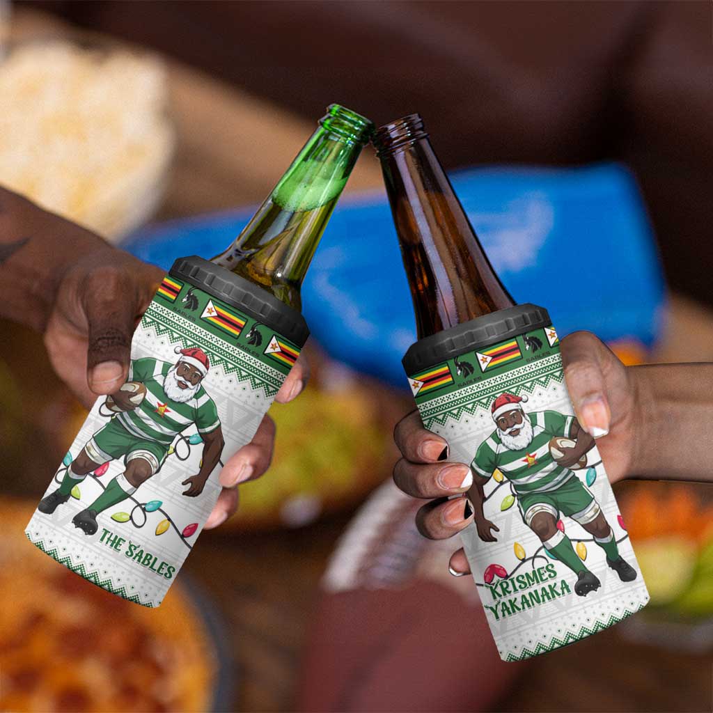 Afro Christmas Rugby Zimbabwe 4 in 1 Can Cooler Tumbler The Sables Krismes Yakanaka - African Pride