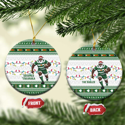 Afro Christmas Rugby Zimbabwe Ceramic Ornament The Sables Krismes Yakanaka - African Pride