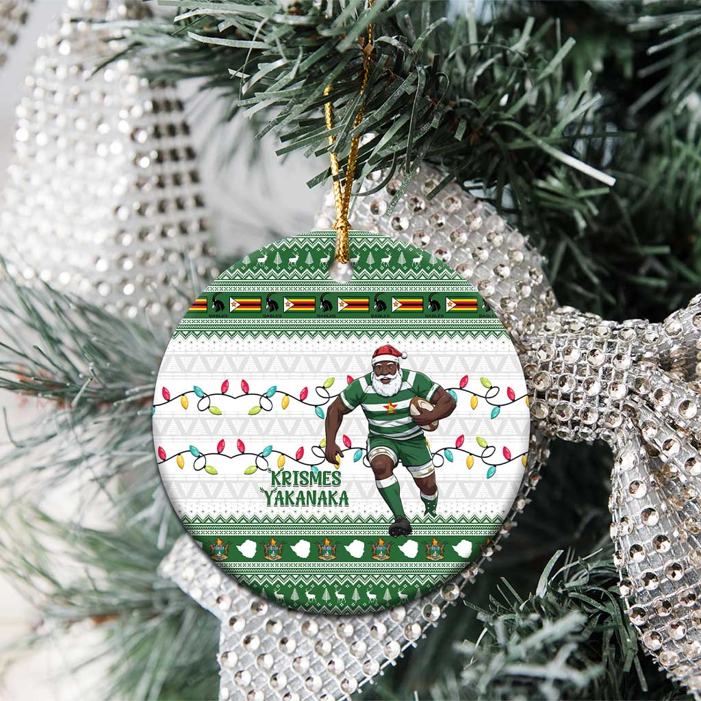 Afro Christmas Rugby Zimbabwe Ceramic Ornament The Sables Krismes Yakanaka - African Pride