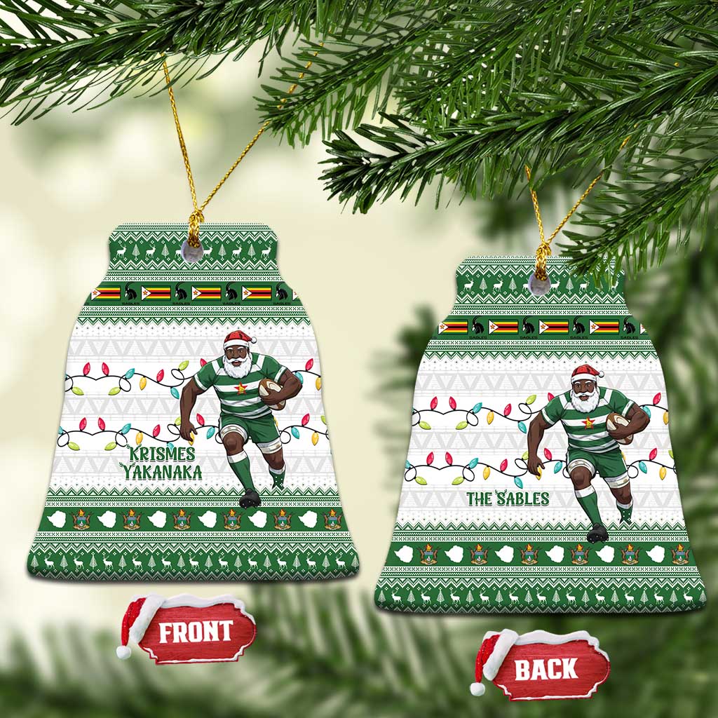 Afro Christmas Rugby Zimbabwe Ceramic Ornament The Sables Krismes Yakanaka - African Pride