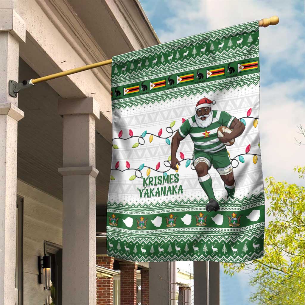 Afro Christmas Rugby Zimbabwe Garden Flag The Sables Krismes Yakanaka - African Pride