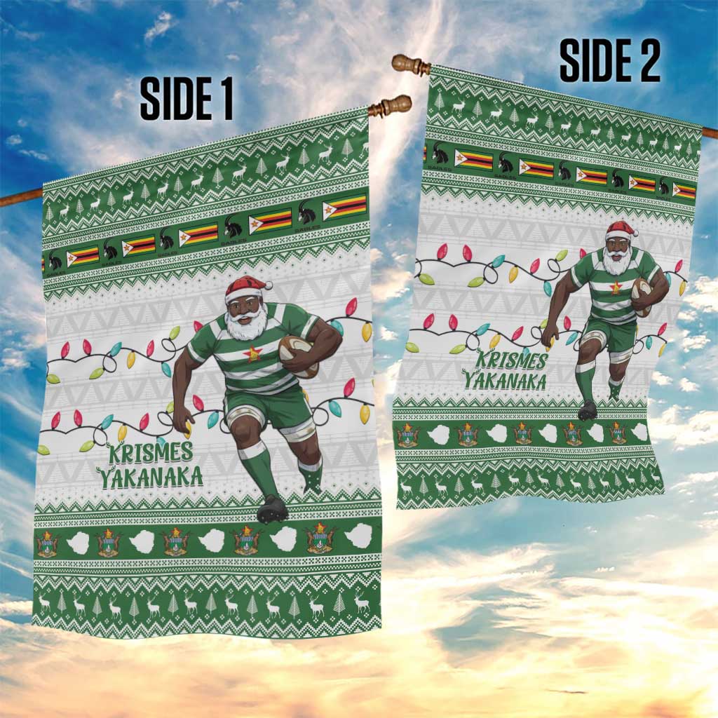 Afro Christmas Rugby Zimbabwe Garden Flag The Sables Krismes Yakanaka - African Pride