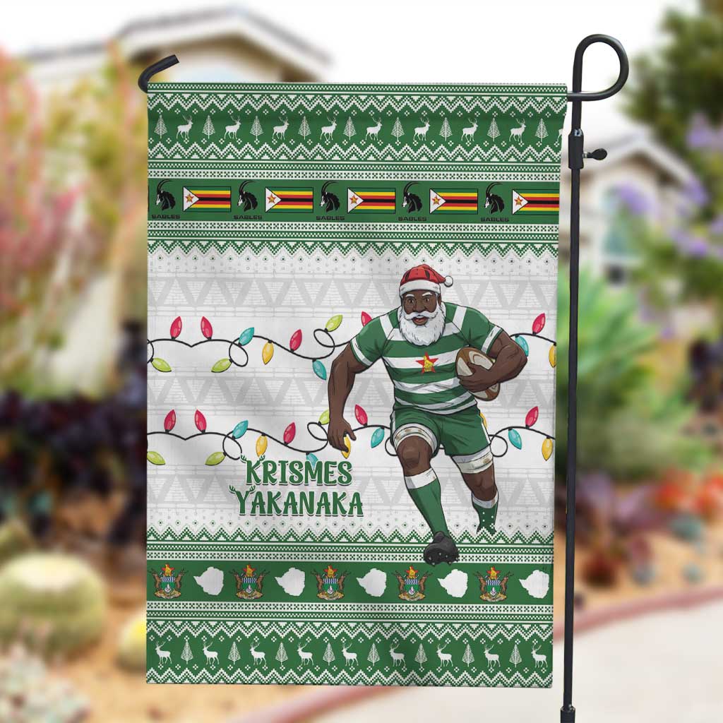 Afro Christmas Rugby Zimbabwe Garden Flag The Sables Krismes Yakanaka - African Pride