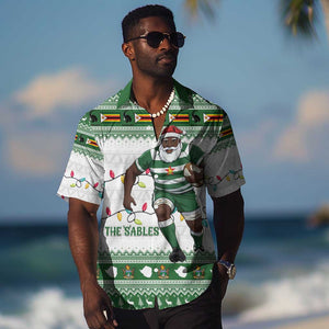 Afro Christmas Rugby Zimbabwe Hawaiian Shirt The Sables Krismes Yakanaka - African Pride