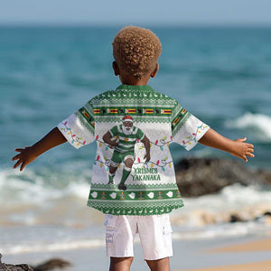 Afro Christmas Rugby Zimbabwe Kid Hawaiian Shirt The Sables Krismes Yakanaka - African Pride