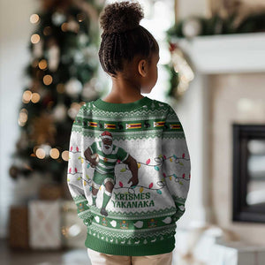 Afro Christmas Rugby Zimbabwe Kid Ugly Christmas Sweater The Sables Krismes Yakanaka - African Pride
