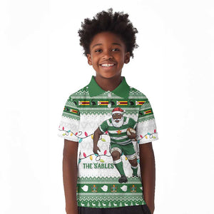 Afro Christmas Rugby Zimbabwe Kid Polo Shirt The Sables Krismes Yakanaka - African Pride