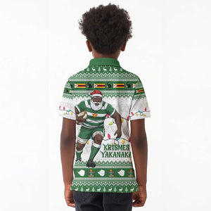 Afro Christmas Rugby Zimbabwe Kid Polo Shirt The Sables Krismes Yakanaka - African Pride