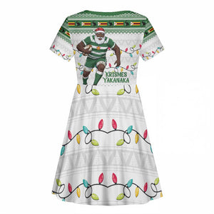 Afro Christmas Rugby Zimbabwe Kid Short Sleeve Dress The Sables Krismes Yakanaka - African Pride