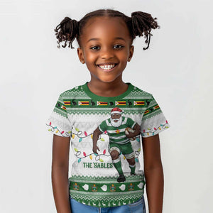 Afro Christmas Rugby Zimbabwe Kid T shirt The Sables Krismes Yakanaka - African Pride