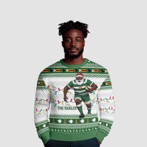 Afro Christmas Rugby Zimbabwe Ugly Christmas Sweater The Sables Krismes Yakanaka - African Pride