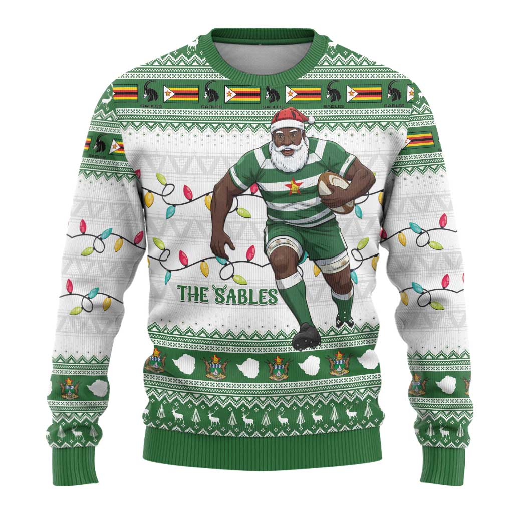 Afro Christmas Rugby Zimbabwe Ugly Christmas Sweater The Sables Krismes Yakanaka - African Pride