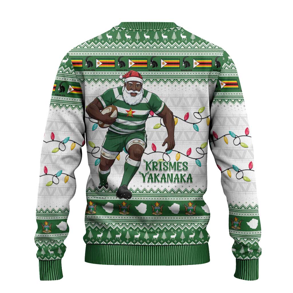 Afro Christmas Rugby Zimbabwe Ugly Christmas Sweater The Sables Krismes Yakanaka - African Pride