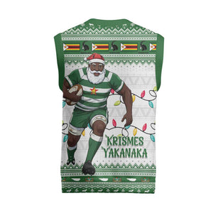 Afro Christmas Rugby Zimbabwe Christmas Knitted V-Neck Vest The Sables Krismes Yakanaka - African Pride
