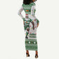 Afro Christmas Rugby Zimbabwe Long Sleeve Bodycon Dress The Sables Krismes Yakanaka - African Pride