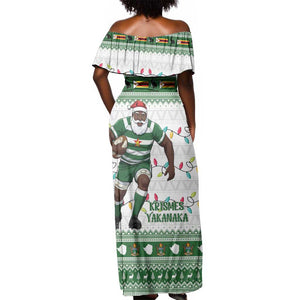 Afro Christmas Rugby Zimbabwe Off Shoulder Maxi Dress The Sables Krismes Yakanaka - African Pride